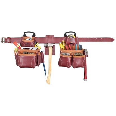 CLC WORK GEAR Signature Elite Series Tool Belt Combo System, 40 to 52 in Waist, 62 in L, Leather, Chestnut 21453X